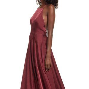 Lulus Total Beauty Backless Satin Evening Gown